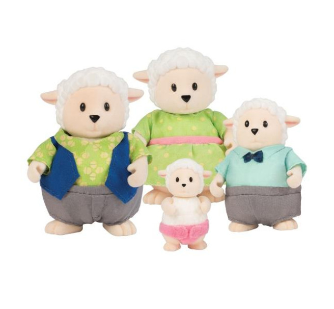 Li`l Woodzeez Набір фігурок Li'l Woodzeez Сім'я овечок 4од, книжка EN