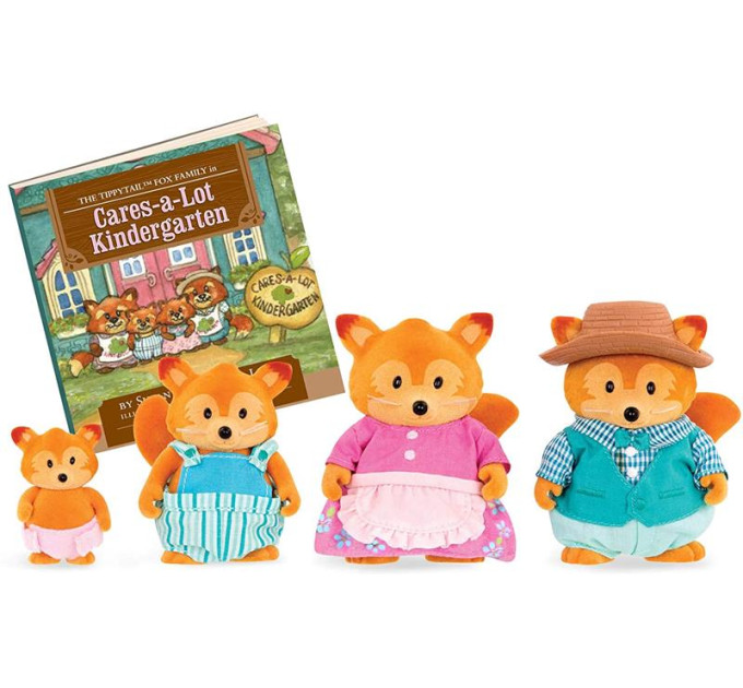 Li`l Woodzeez Набір фігурок Li`l Woodzeez Сім'я Лисичок 4од, книжка EN