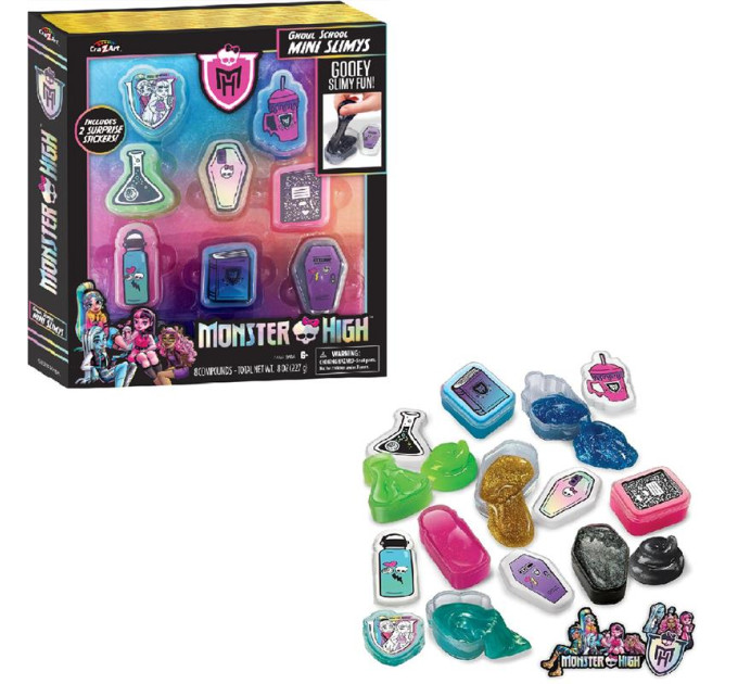 Cra-Z-Art Слайм Cra-Z-Art Monster High Ghoul School Mini Mania, набір 8од