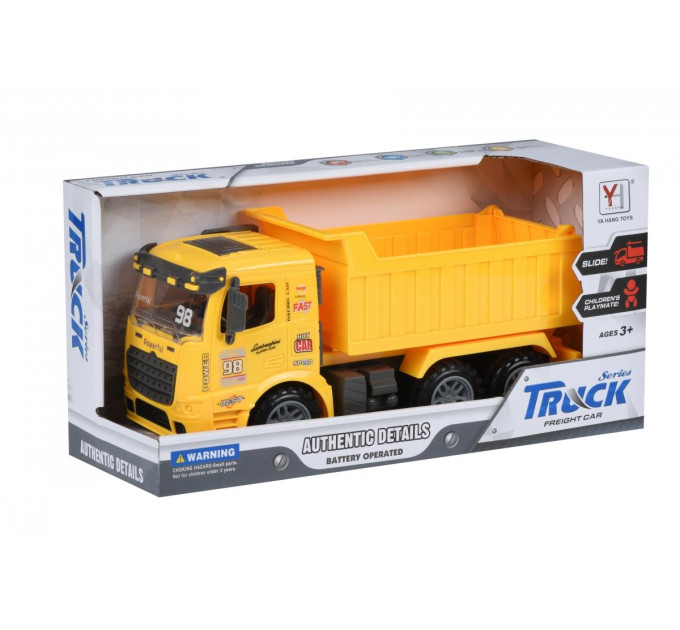 Same Toy Машинка інерційна Same Toy Truck Самоскид жовтий з наліпками