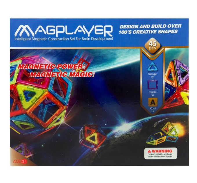 Magplayer Конструктор Magplayer магнітний набір 45ел