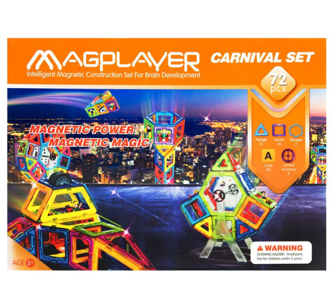 Magplayer Конструктор Magplayer магнітний набір 72ел