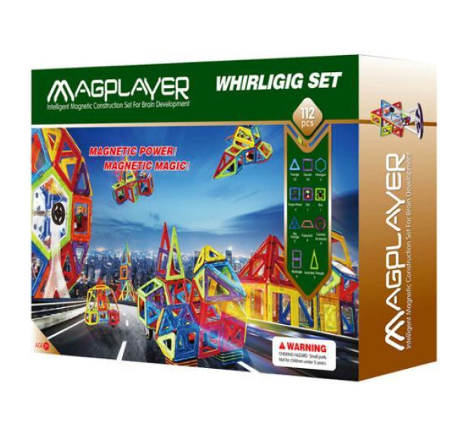 Magplayer Конструктор Magplayer магнітний набір 112ел