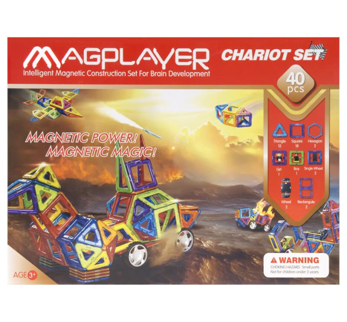 Magplayer Конструктор Magplayer магнітний набір 40ел