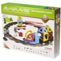 Конструктор Magplayer магнітний набір 68ел Потяг