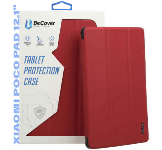 BeCover Чохол до планшета BeCover Smart Case Xiaomi Poco Pad 12.1" Red Wine (711565)