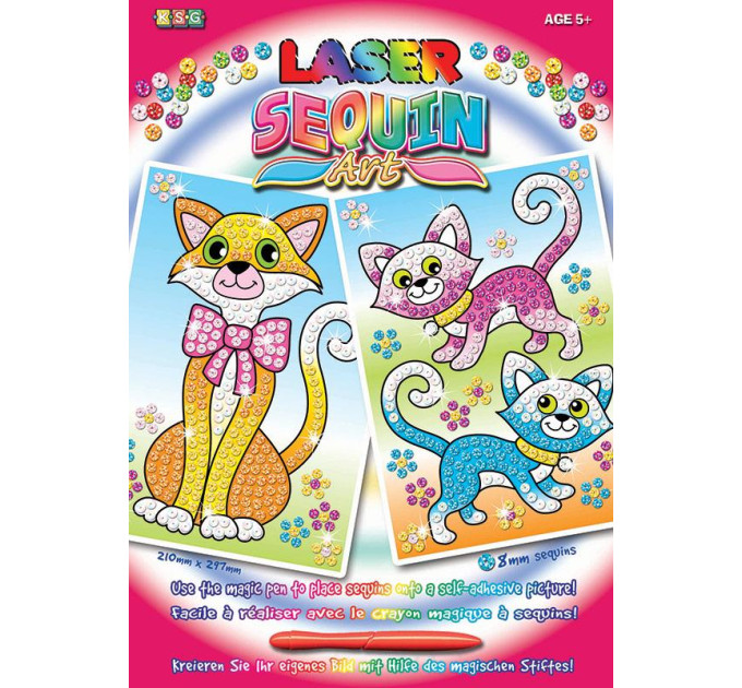 Sequin Art Набір для творчості Sequin Art Laser Коти 2шт, 21*29см