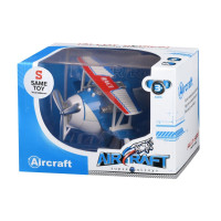 Літак металевий інерційний Same Toy Aircraft світло, музика, синій