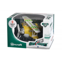 Літак металевий інерційний Same Toy Aircraft світло, музика, жовтий