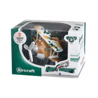 Літак металевий інерційний Same Toy Aircraft світло, музика, коричневий