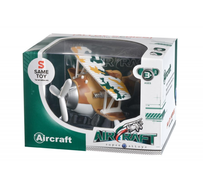 Same Toy Літак металевий інерційний Same Toy Aircraft світло, музика, коричневий