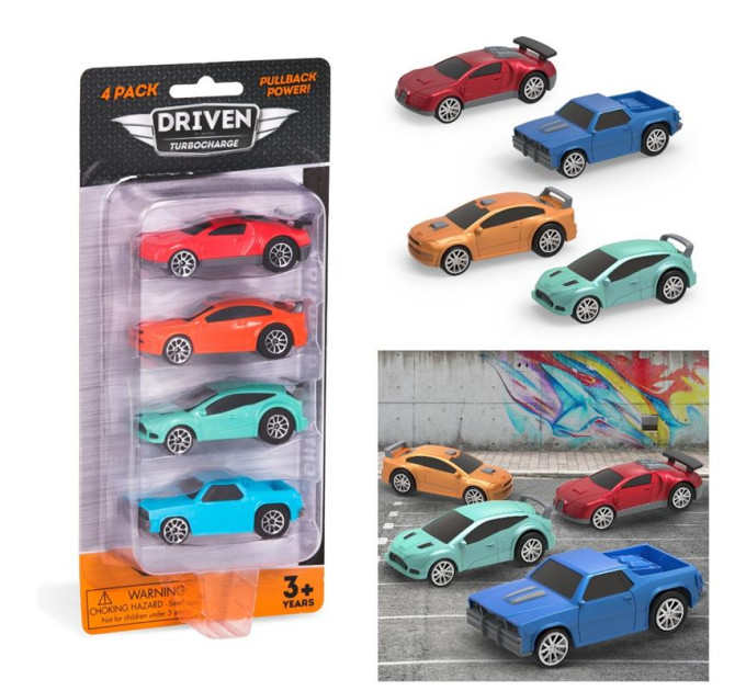 DRIVEN Набір машинок DRIVEN Turbocharge 4шт, блістер
