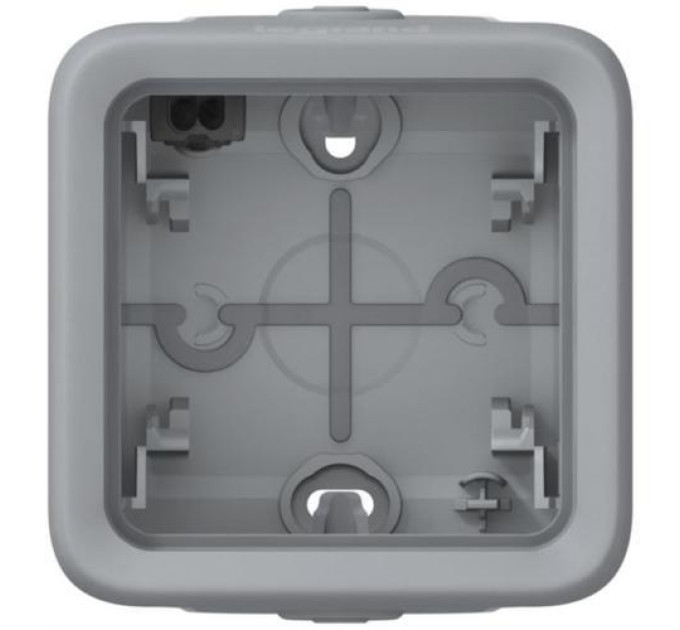 Legrand Furniture Коробка 1 пост для накладного монтажу з мембранними сальниками Legrand Plexo, сірий