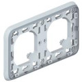 Legrand Furniture Супорт з рамкою для вбудованого монтажу Legrand Plexo, 2 пости, горизонтальна установка, сірий