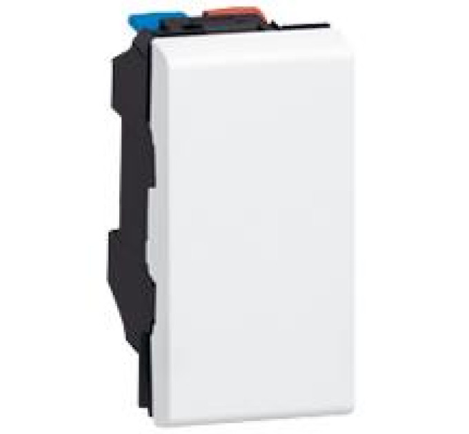 Legrand SCS Вимикач Legrand Mosaic, без фіксації, 1 клавішний, 6А, 250В, з безгвинтовими зажимами, білий