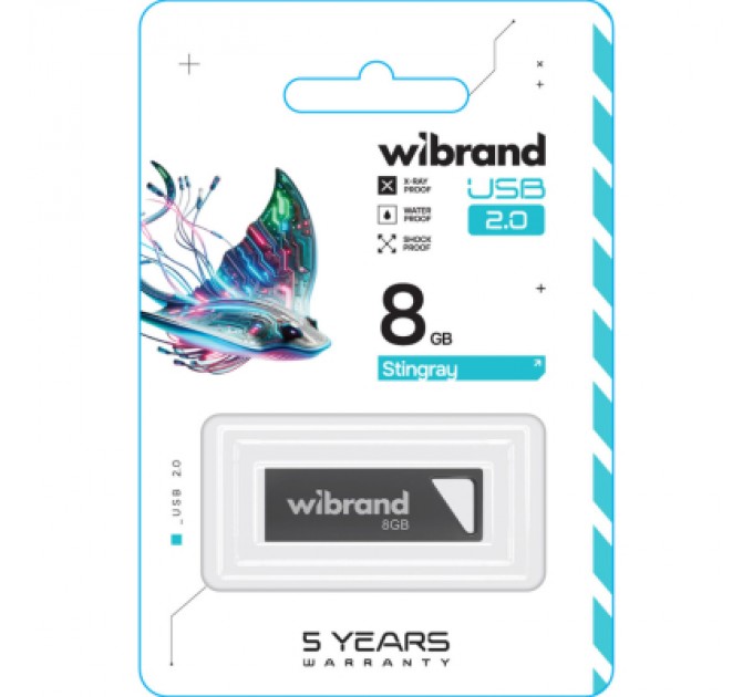 Wibrand USB флеш накопичувач Wibrand 8GB Stingray Grey USB 2.0 (WI2.0/ST8U5G)