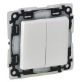 Legrand Furniture Вимикач 2-клавішний Legrand Valena LIFE, автоматичні клеми, IP44, білий