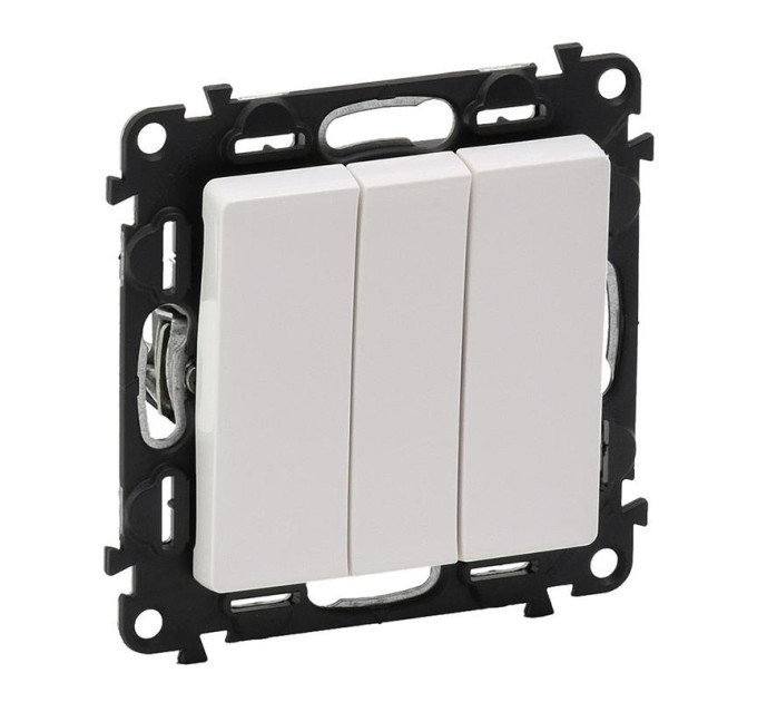 Legrand Furniture Вимикач 3-клавішний з підсвіткою Legrand Valena LIFE, 10АХ, 250V, білий