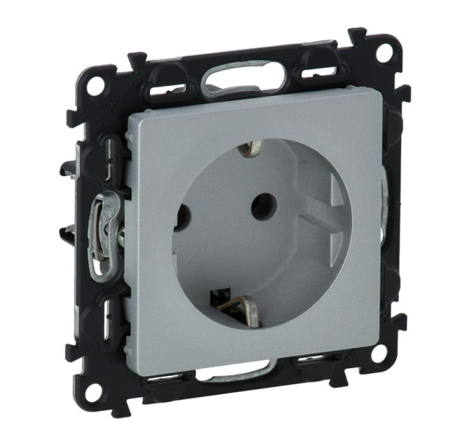 Legrand Furniture Розетка Schuko Legrand Valena LIFE, 16А, 250V, автоматичні клеми, алюміній