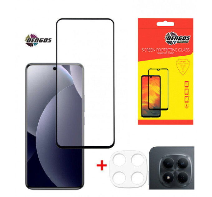 Dengos Скло захисне Dengos Xiaomi Redmi Note 15 Pro 5G + camera protection Black (DG-TGSCP-13)
