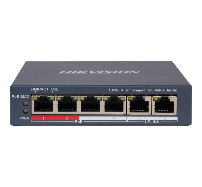 Hikvision Комутатор Hikvision DS-3E0106P-E/M(B) POE