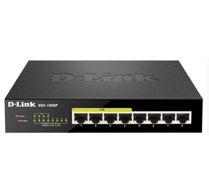 D-Link Комутатор мережевий D-Link DGS-1008P