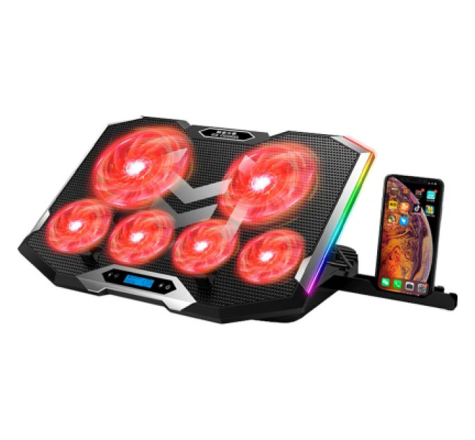 IceCoorel Підставка до ноутбука IceCoorel 10-17", 4*100mm 1400 RPM + 4*70mm 2500 RPM, 2*USB, 410x296x40mm, Red (K9)