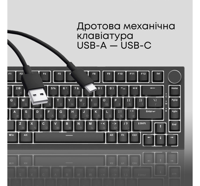 Ajazz Клавіатура Ajazz AK820 Red Switch Black USB-C (AK820-R-B)