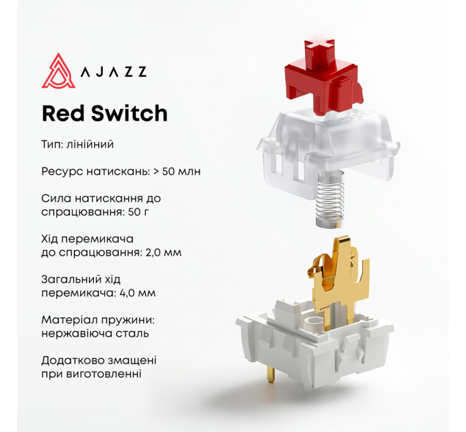 Ajazz Клавіатура Ajazz AK820 Red Switch White USB-C (AK820-R-W)