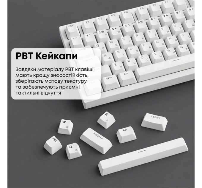 Ajazz Клавіатура Ajazz AK820 Red Switch White USB-C (AK820-R-W)