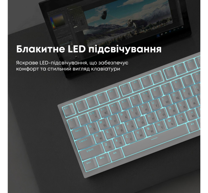 Ajazz Клавіатура Ajazz AK820 Red Switch White USB-C (AK820-R-W)