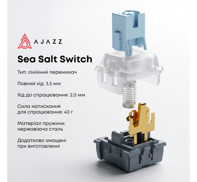 Ajazz Клавіатура Ajazz AK820 Sea Salt Switch Black USB-C (AK820-SS-BGY)
