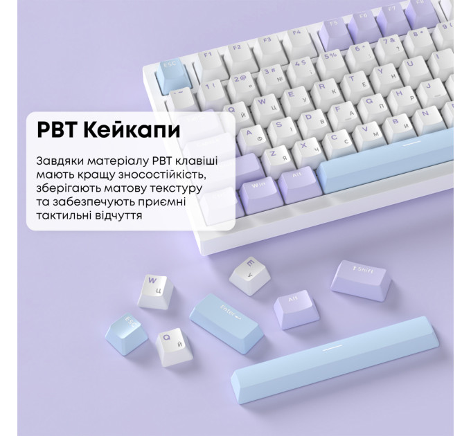 Ajazz Клавіатура Ajazz AK820 Sea Salt Switch White USB-C (AK820-SS-PWB)