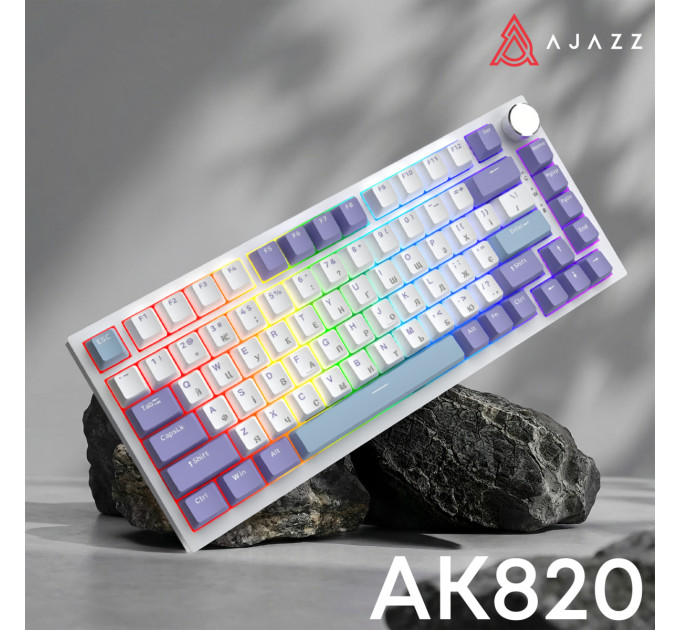 Ajazz Клавіатура Ajazz AK820 Sea Salt Switch White USB-C (AK820-SS-PWB)