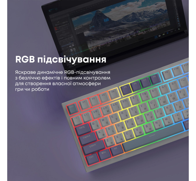 Ajazz Клавіатура Ajazz AK820 Sea Salt Switch White USB-C (AK820-SS-PWB)