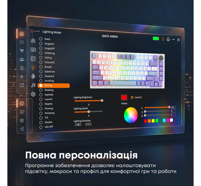Ajazz Клавіатура Ajazz AK820 Sea Salt Switch White USB-C (AK820-SS-PWB)