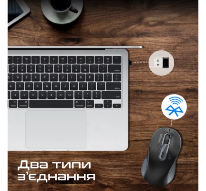 Promate Мишка Promate Ken Wireless/Bluetooth Black (ken.black)