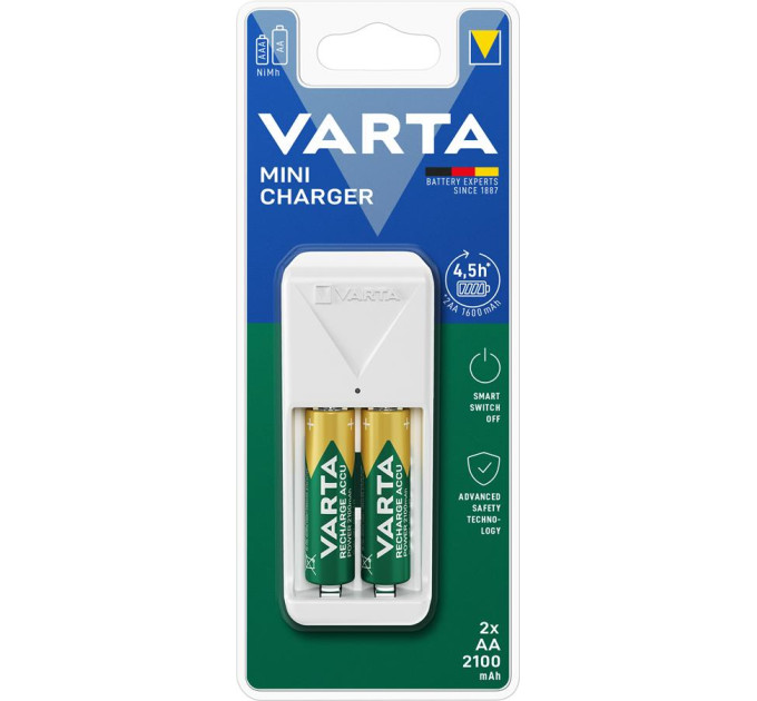 Varta Batteries Зарядний пристрій Varta Mini Charger 2хNI MH AA2100 мА•год