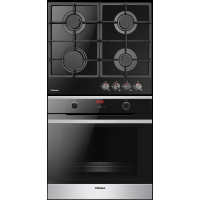 Комплект Hansa (духовка електрична + поверхня газова на склі), чорний