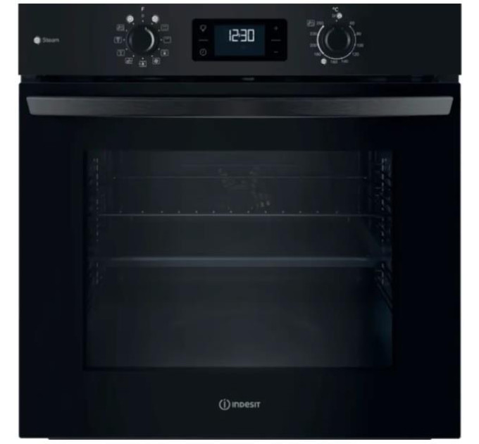 Indesit Духова шафа Indesit електрична, 71л, A+, дисплей, конвекція, чорний