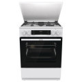 Gorenje HA Плита Gorenje комбінована, 71л, 60x60см, дисплей, чавун,з кришкою, програматор IconLed, білий
