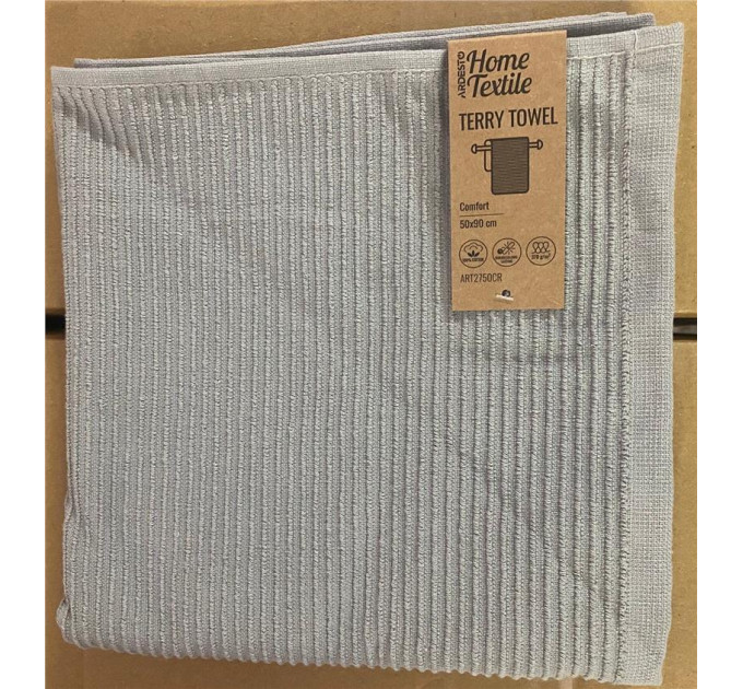 ARDESTO Textiles Рушник махровий ARDESTO Comfort 50х90см, 100% бавовна, сірий