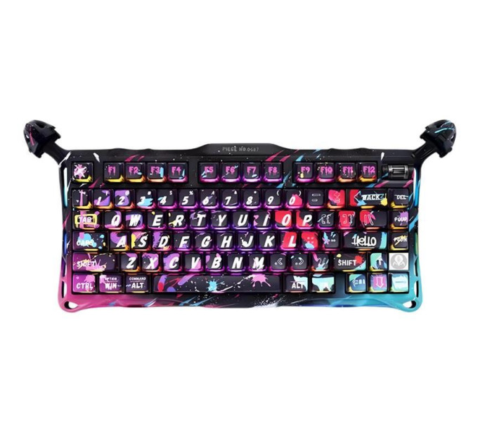 GravaStar Клавіатура магнітна GravaStar Mercury V75 Pro 80keys, Magnetic Jade Gaming, 8K, USB-A, RGB, Neon Graffiti