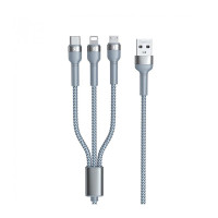 Кабель Remax Jany Series 3в1 USB to Type-C/Lightning/Micro-USB Silver (RC-124TH)