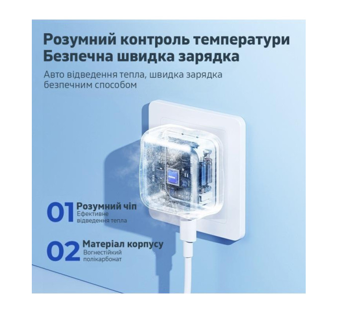 Remax Мережевий зарядний пристрій Remax 35W PD + QC Fast Charger White (RP-U87)