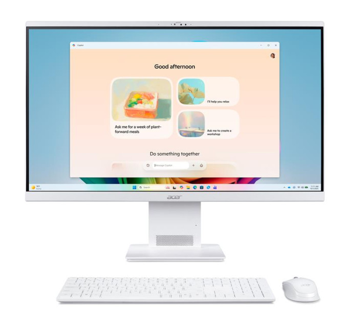 ACER pcs Комп'ютер персональний моноблок Acer Aspire S27B-UGMTL-U 27" FHD, Intel U5-115U, 16GB, F1TB, UMA, WiFi, кл+м, Lin, білий