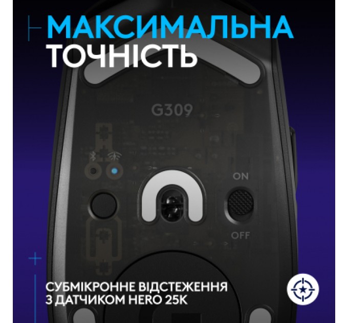 Logitech Мишка Logitech G309 Lightspeed Wireless/Bluetooth Black (910-007199)