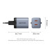 Vention Зарядний пристрій VENTION 2-Port USB (C + C) GaN Charger (45W/45W) EU-Plug Gray (FCDH0-EU)