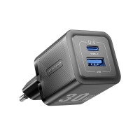 Зарядний пристрій VENTION 2-Port USB (C + A) GaN Charger (30W/30W) EU-Plug Black (FEQB0-EU)