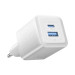Vention Зарядний пристрій VENTION 2-Port USB (C + A) GaN Charger (30W/30W) EU-Plug White (FEQW0-EU)